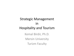 Strategic Management in Hospitality and Tourism
