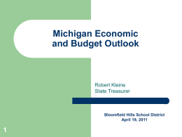 Michigan Economic and Budget Outlook