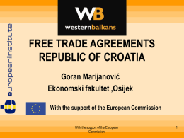 Free Trade Agreements - Republic of Croatia - Western