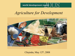 Agriculture, Pro-poor Growth and Rural Development
