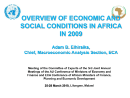 overview of economic and social conditions in africa in 2009