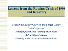 An Analysis of Russia`s 19998 Meltdown Fundamentals and Market
