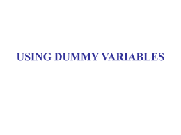 USING DUMMY VARIABLES