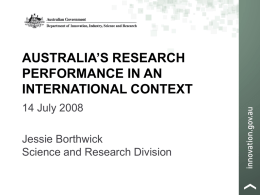 Jessie Borthwick, Department of Innovation Industry Science