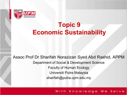 Economic Sustainability - Universiti Putra Malaysia