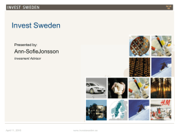 Invest in Sweden Agency Business Opportunities in Sweden