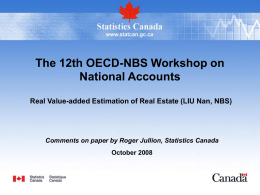 The 12th OECD-NBS Workshop on National Accounts Real Value