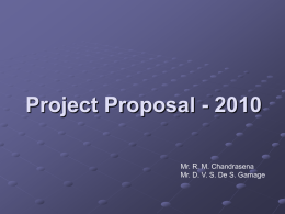 Project Proposal - 2010