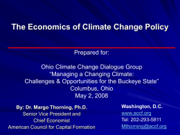 The Economics of Climate Change Policy .(English)