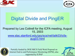 Digital Divide and PingER