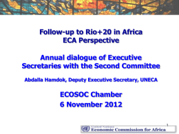 Proposed role of ECA… - The UN Regional Commissions