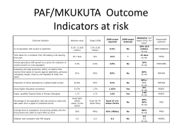 PAF/MKUKUTA Outcome Indicators at risk