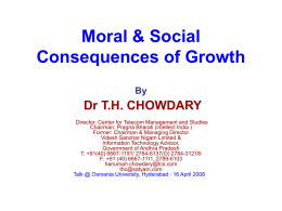 Moral & Social Consequences of Growth By Dr TH CHOWDARY