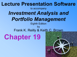 Chapter 19 - Bond Portfolio Management Strategies