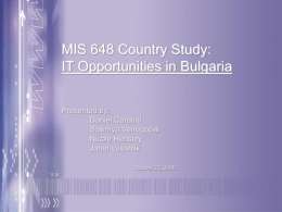 IT Opportunities in Bulgaria - School of Business Administration
