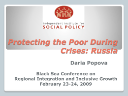 Protecting the Poor During Crises: Russia Daria