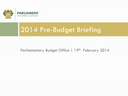 2014 Pre-Budget Briefing - Parliamentary Monitoring Group