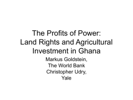The Profits of Power: Land Rights and Agricultural