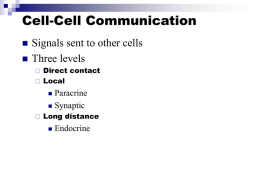 Cell Communications & Intro to energetics