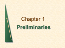 Chapter 1: Preliminaries