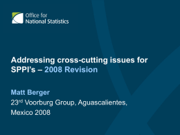 Addressing cross-cutting issues for SPPI`s