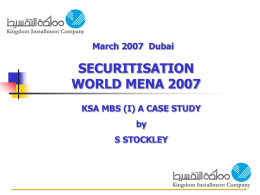 May 2007 – Securitisation.World Mena