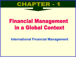Financial Management in a Global Context