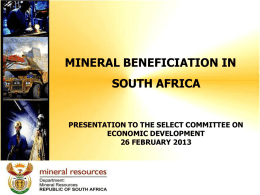Mineral Beneficiation in South Africa