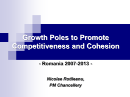Growth Poles to Promote Competitiveness and Cohesion