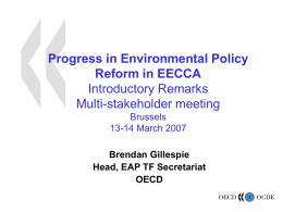 Progress in Environmental Policy Reform in EECCA