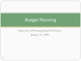 Budget planning presentation to the Trustees