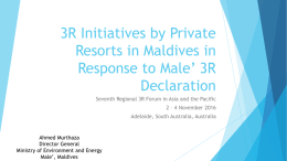 3R initiatives by the Private Resorts of Maldives in