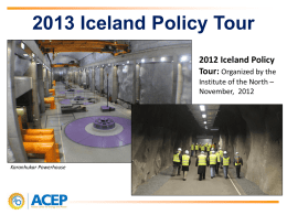 Lessons from Iceland Energy and Policy Updates