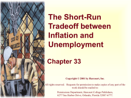 Inflation – Unemployment Tradeoff