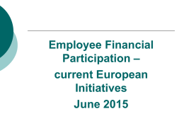 Employee Financial Participation – Current European Initiatives