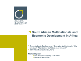 South African Multinationals and Economic Development in