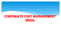 Corporate cost management Week