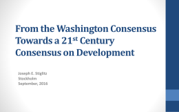 From the Washington Consensus Towards a 21st Century