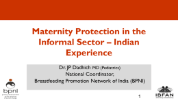 Maternity Protection in the informal sector