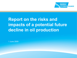 Report on the risks and impacts of a potential future decline