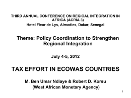 Policy Coordination to Strengthen Regional Integration