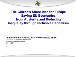 November 13, 2013, The Citizen`s Share Idea for Europe, Saving EU