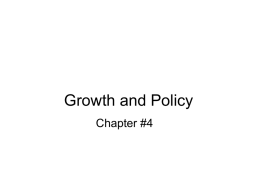Growth and Policy