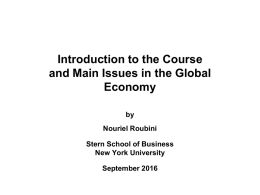Macroeconomic Issues and Vulnerabilities in the Global Economy: A