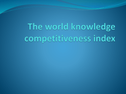 The world knowledge competitiveness index - E-SGH