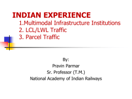 Indian Experience - asian institute of transport development