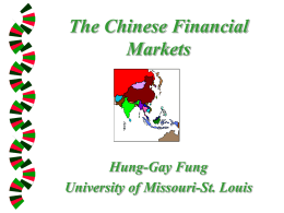 Chinese Financial Markets - University of Missouri