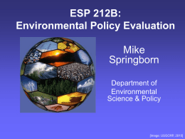 PowerPoint slides - Department of Environmental Science and Policy