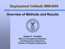 Bureau of Labor Statistics Employment Projections