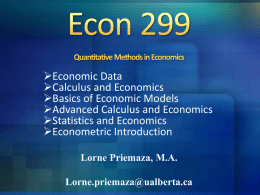 Econ 299 Chapter 01... - University of Alberta